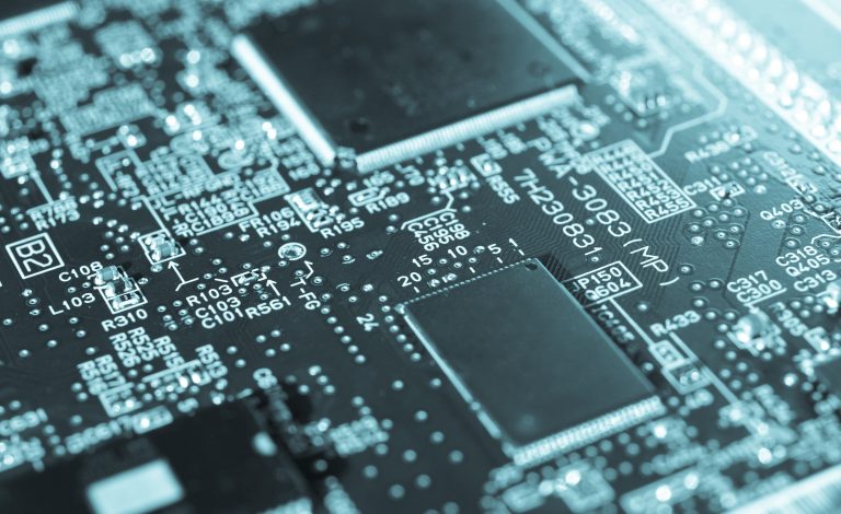Detail,Of,An,Electronic,Printed,Circuit,Board,-,Cool,Cyanotype